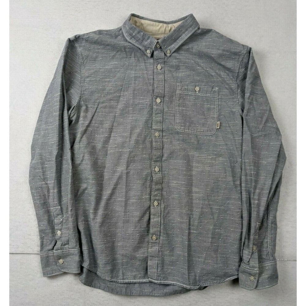 Vans Mens Long Sleeve Button Shirt Size X Large Cotton Light Blue